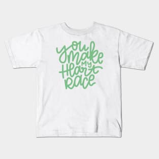 You Make My Heart Race - Mint Kids T-Shirt